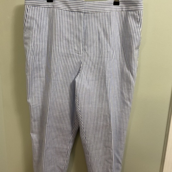 Talbots Linen Blend Slim Leg Crop Pants - Sunset Stripe - Picture 4 of 4
